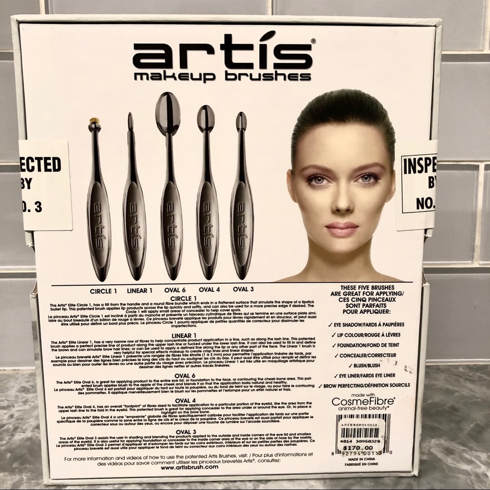 New Artis Elite Collection Smoke Finish 5 Brushes - Picture 2 of 5